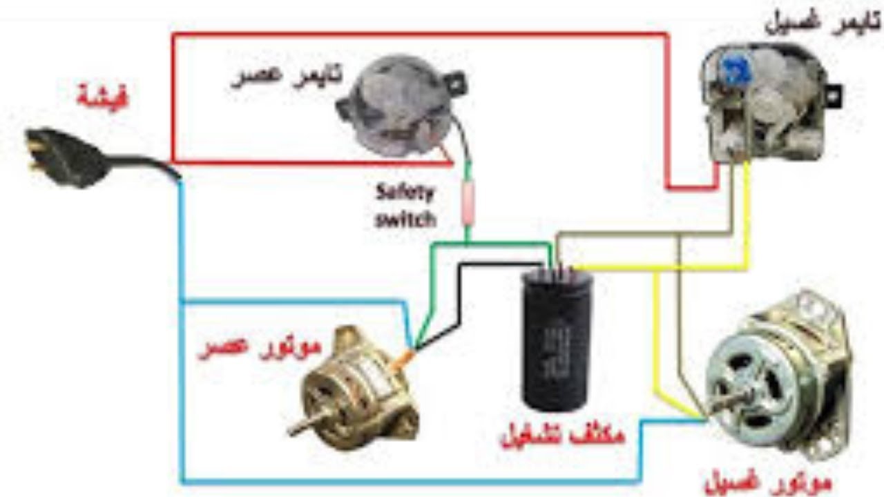 طريقه توصيل اسلاك أو ضفيره غساله نصف اوتوماتيك توشيبا اوالفريش