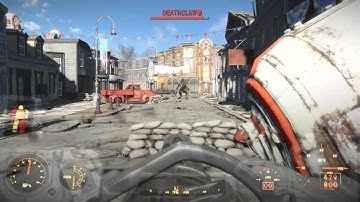 Fallout 4. (Concord DeathClaw battle). Easy kill!