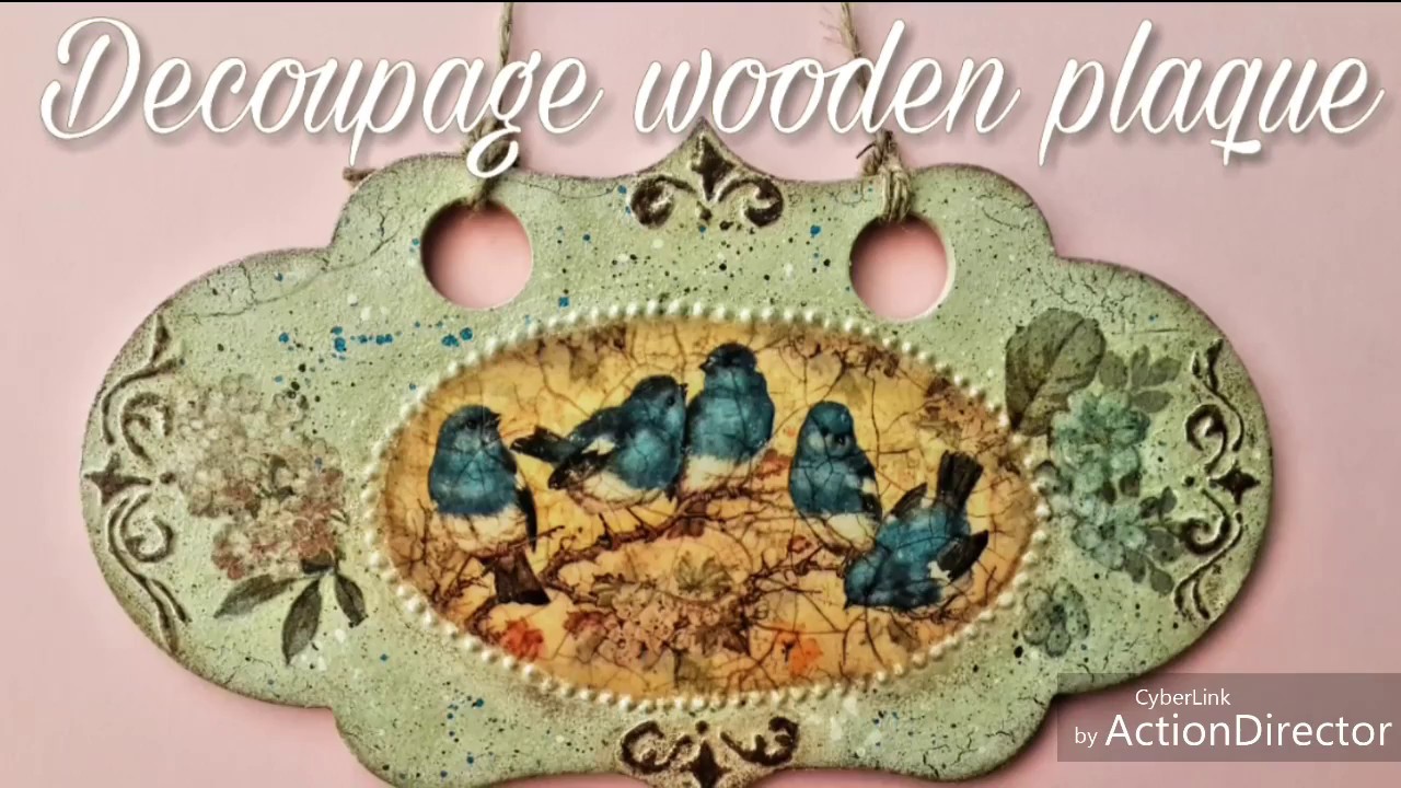 Decoupage a Wooden Plaque, wall hanging ديكوباج علاقة خشب YouTube