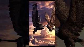 Eagle 🦅 vs Lion 🦁 Sky Fight 😳 | Wait For Twist! #Shorts #Viral #Trending #SkyFight #superfighters