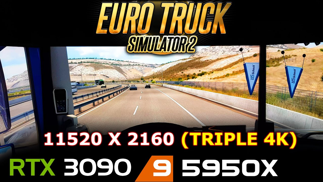 Euro truck simulator 2 | 11520x2160 | Triple 4K Monitor setup | RTX 3090 | 5950X