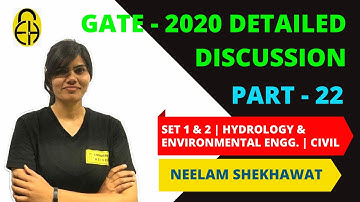 GATE 2020 CE Solution | Part-22 | Hydrology and Environment | by Neelam Shekhawat