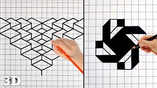 How to draw 3d hole anamorphic illusion - 3d drawing hole illusion