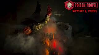 Skewered and Burning Halloween Animatronic by Poison Props