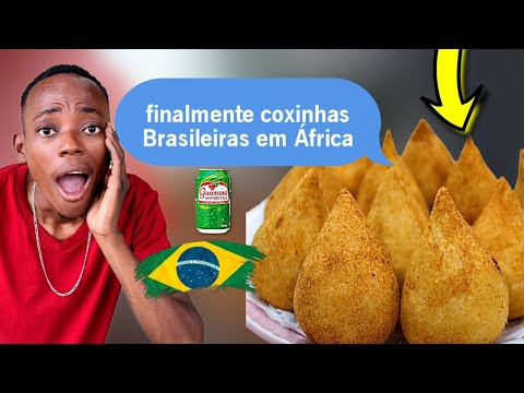 ✅ Africano provando COXINHAS BRASILEIRAS pela primeira VEZ.. Moçambique/África😱