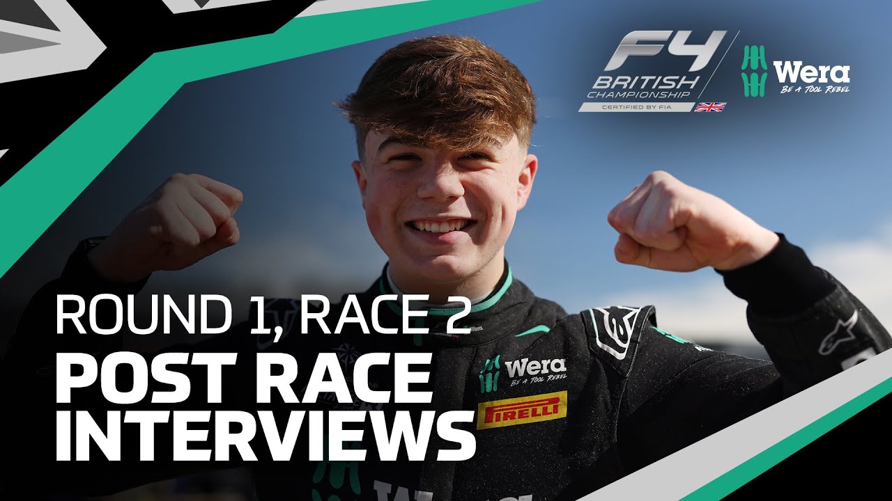 💬 Chase, Martin, Joel, Fionn & Xavier | Race 2, Donington Park (N) | Wera Tools British F4