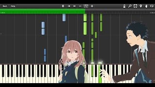 Video thumbnail of "Koe no Katachi ED - Koi wo Shita no wa by aiko (Piano Synthesia+Tutorial+Sheet)"