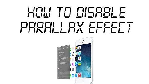 Quick Tip: (iOS 7) Disable Parallax Effect