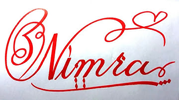 Nimra Name Signature Calligraphy Status | How to Cursive write with cut Marker #nimra @Nimra