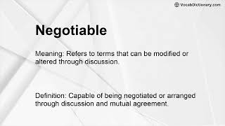 Negotiable Meaning