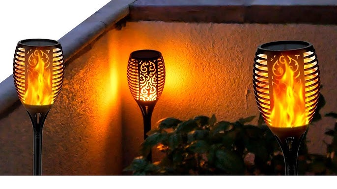 XZN Solar LED Gartenleuchten Wasserdicht Realistische Fackel Flammeneffekt  unboxing und Anleitung - YouTube