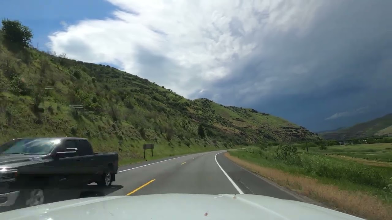 Driving from Lapwai to Lewiston, Idaho / Thunderstorms in the Distance! / Summer 2022 Idaho Trip