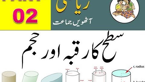 Surface Area and Volume | سطح کا رقبہ اور حجم| Part 02 | 8th Std | Urdu medium|