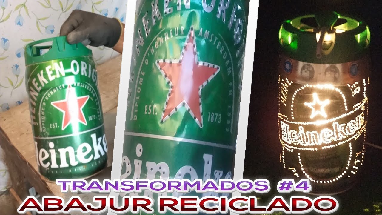Luminária feita com barril Heineken YouTube