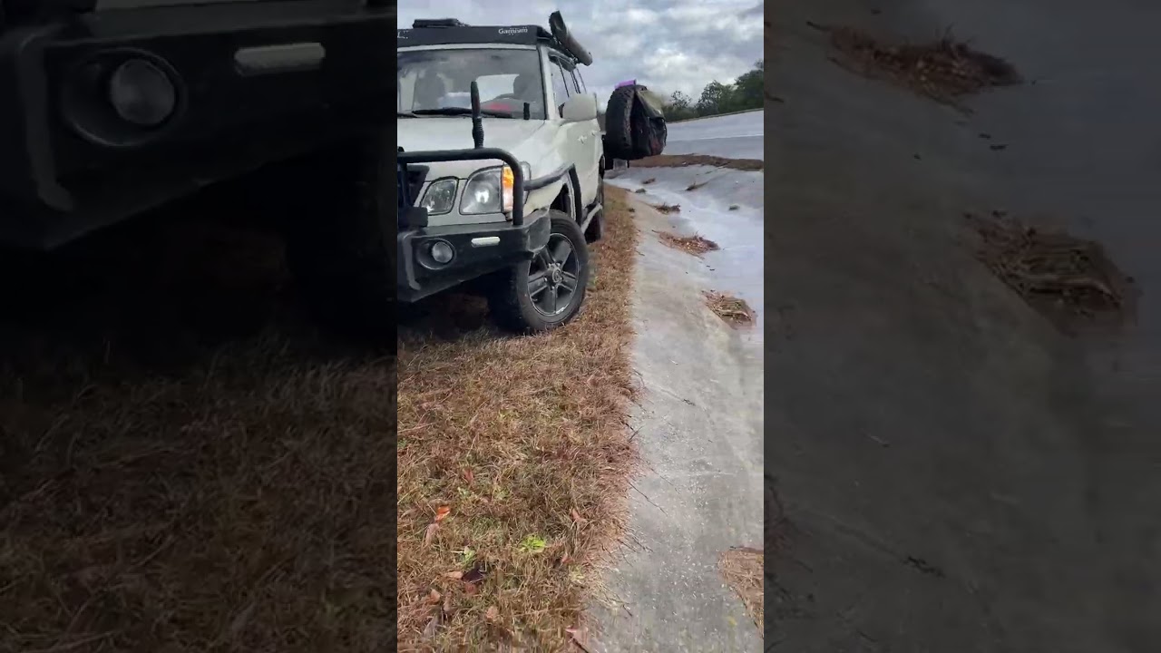 At the scene of a hydroplaned Prius