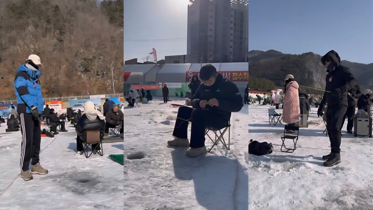 화천 산천어축제에서 산천어 잡기