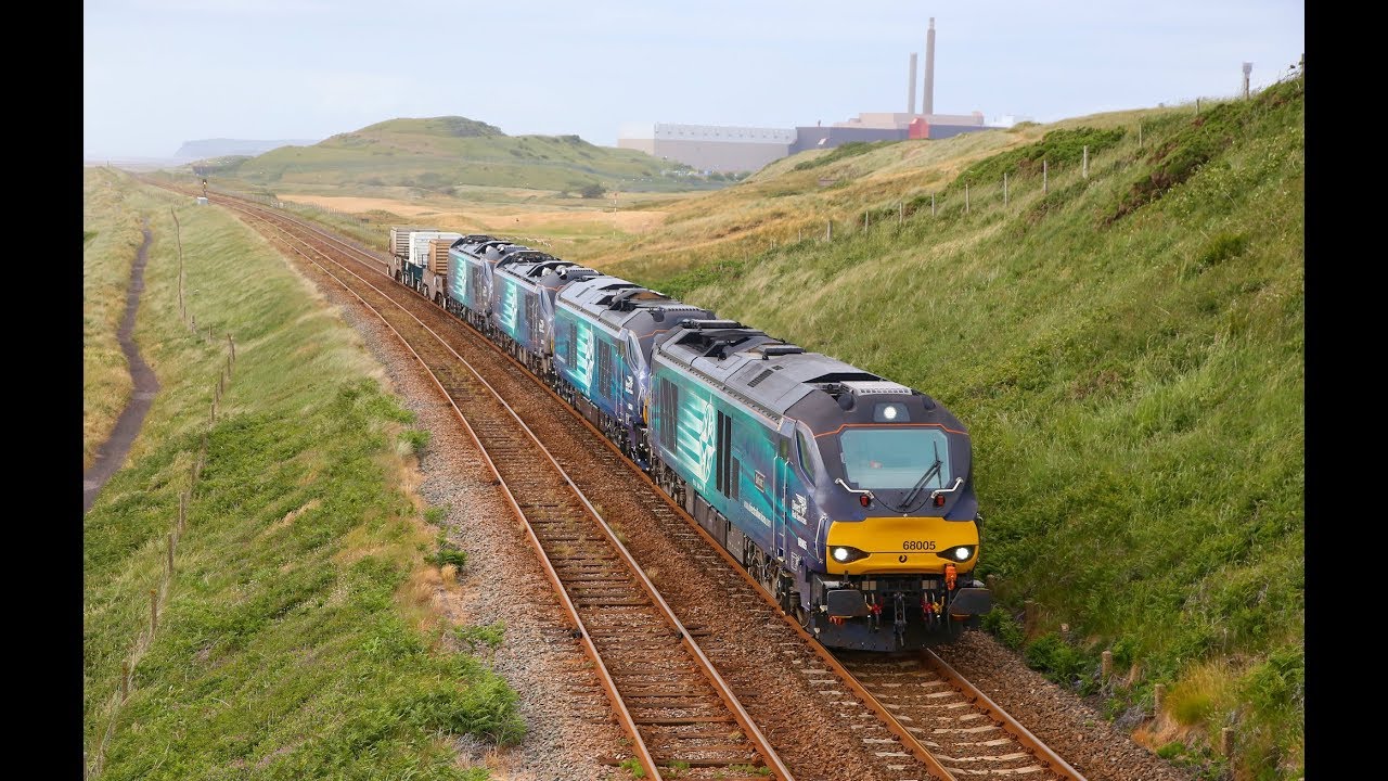68005 + 68034 + 88003 + 88005 on 6K73 passing Seascale   14/06/18