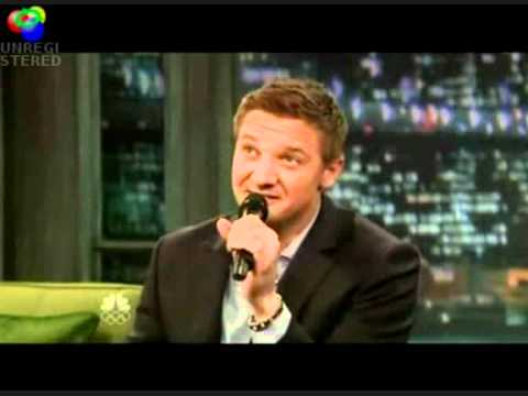 Jeremy Renner singing on Jimmy Fallon