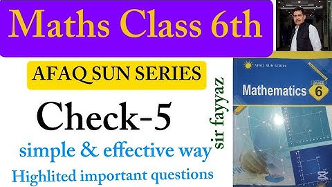 Maths Class 6th | Check 5 | Unit 5 | exercise 5 | afaq sun series | patterns and Algebra | grade 6