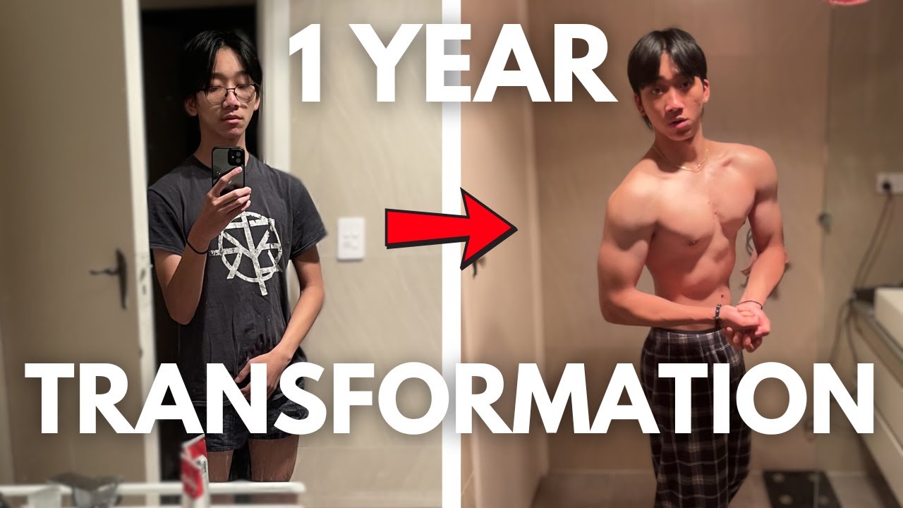 My 1 year Body Transformation (How to gain muscle as a skinny guy)
