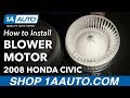 How to Replace Heater Blower Motor 2006-11 Honda Civic