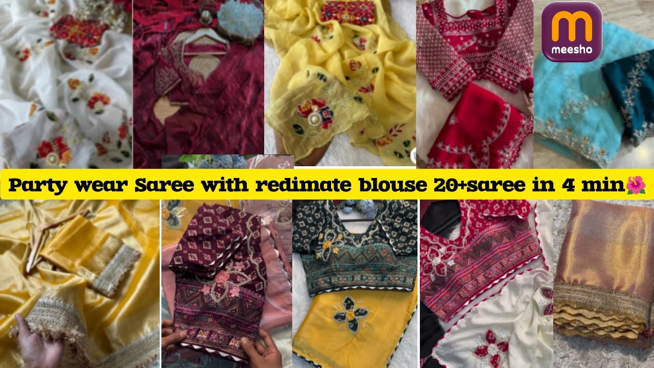 Meesho Readymade Blouse Saree Haul | karwachout special | Meesho ready to wear saree haul |