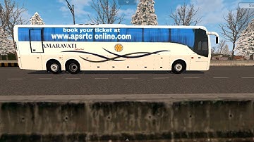 APSRTC AMARAVATI skin in Volvo b11r v2 mod in bussid
