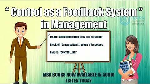 Control as a feedback system | Controlling in management | DLL #management #audiobook #ignou