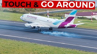 TOUCH & GO AROUND Eurowings A319 at Madeira Airport