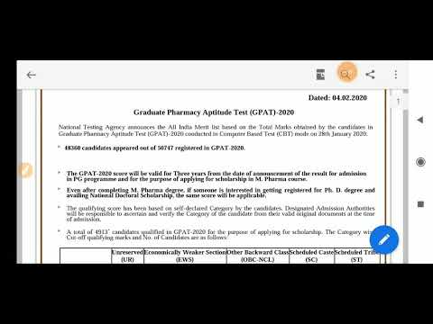 GPAT 2020 Result