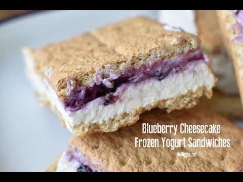 Frozen Yogurt Blueberry Cheesecake Sandwiches