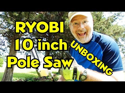 The Ryobi 40 Volt cordless Expand-It 10 inch Pole Saw UNBOXING - RM00104