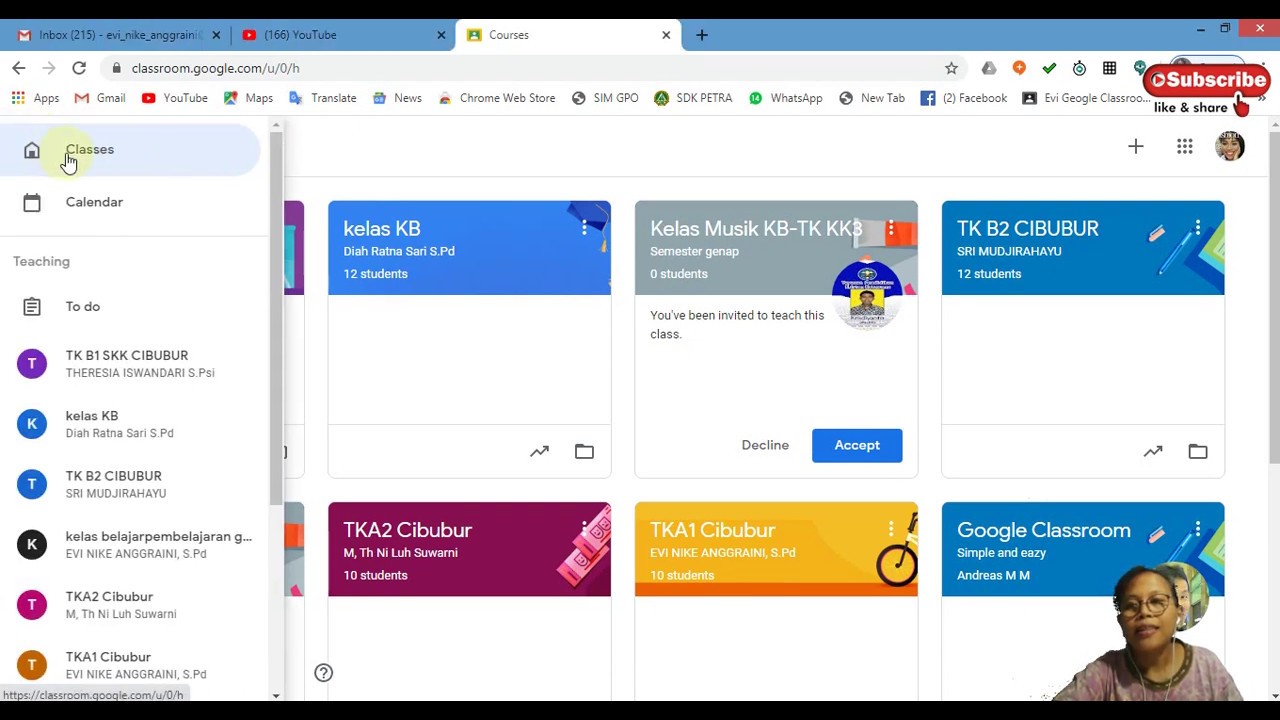 Mengubah setting Bahasa di Google Classroom menjadi Bahasa