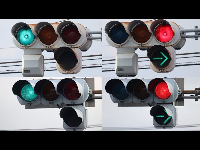 信号機　本物 LED世代の電球式】太田市｢高林｣の2009年製の小糸D電球式と小糸濃色