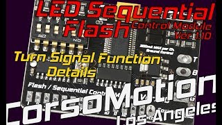 LED Sequential Flash Control Module Ver 1.10 for 1 color LED setup, Turn Details | CorsoMotion