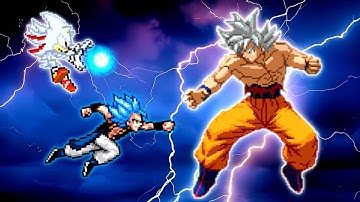 Gogeta V3.5 OP (all form) & Shadic V2 OP (all form) VS Son Goku MUI V3.4 OP in Jump Force Mugen