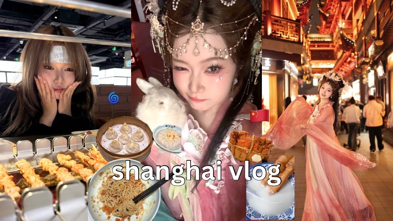 Shanghai vlog pt2 : hanfu experience, famous 小红书 lamb skewers, shanghai crab, chinese nail salon etc
