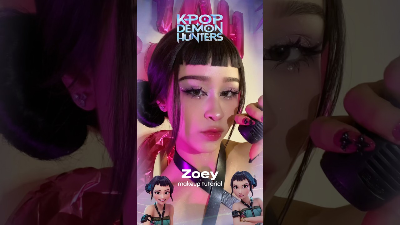 Zoey huntrix makeup tutorial💫✨ #makeup #makeuptutorial #huntrix #kpopdemonhunter #viral #fypシ