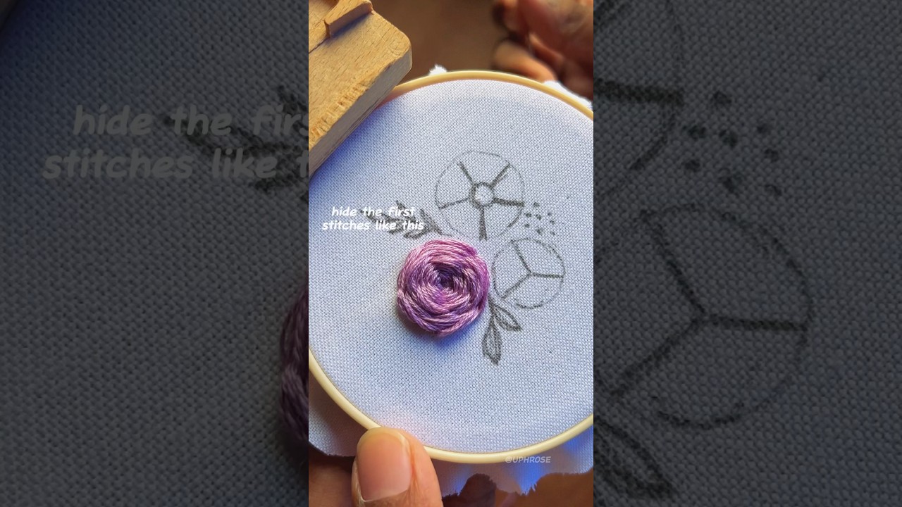 Basic embroidery stitches: Woven Rose Wheel Tutorial. Happy stitching! 🍀🪡