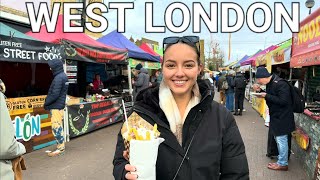 🇬🇧 LONDON STREET FOOD, WEST LONDON WALKING TOUR: EXPLORE VIBRANT PORTOBELLO ROAD MARKET, 4K HDR