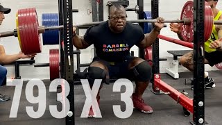 793 x 3 (360 kg) Squat, 6 Weeks Out, Locked In.