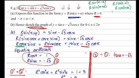 Trigonometric Equations - Ex  11B: The sum of sine and cosine functions Part A