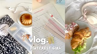 Pinterest school girl 🍮studying, unboxing NewJeans beach bag, aesthetic stationery, school life