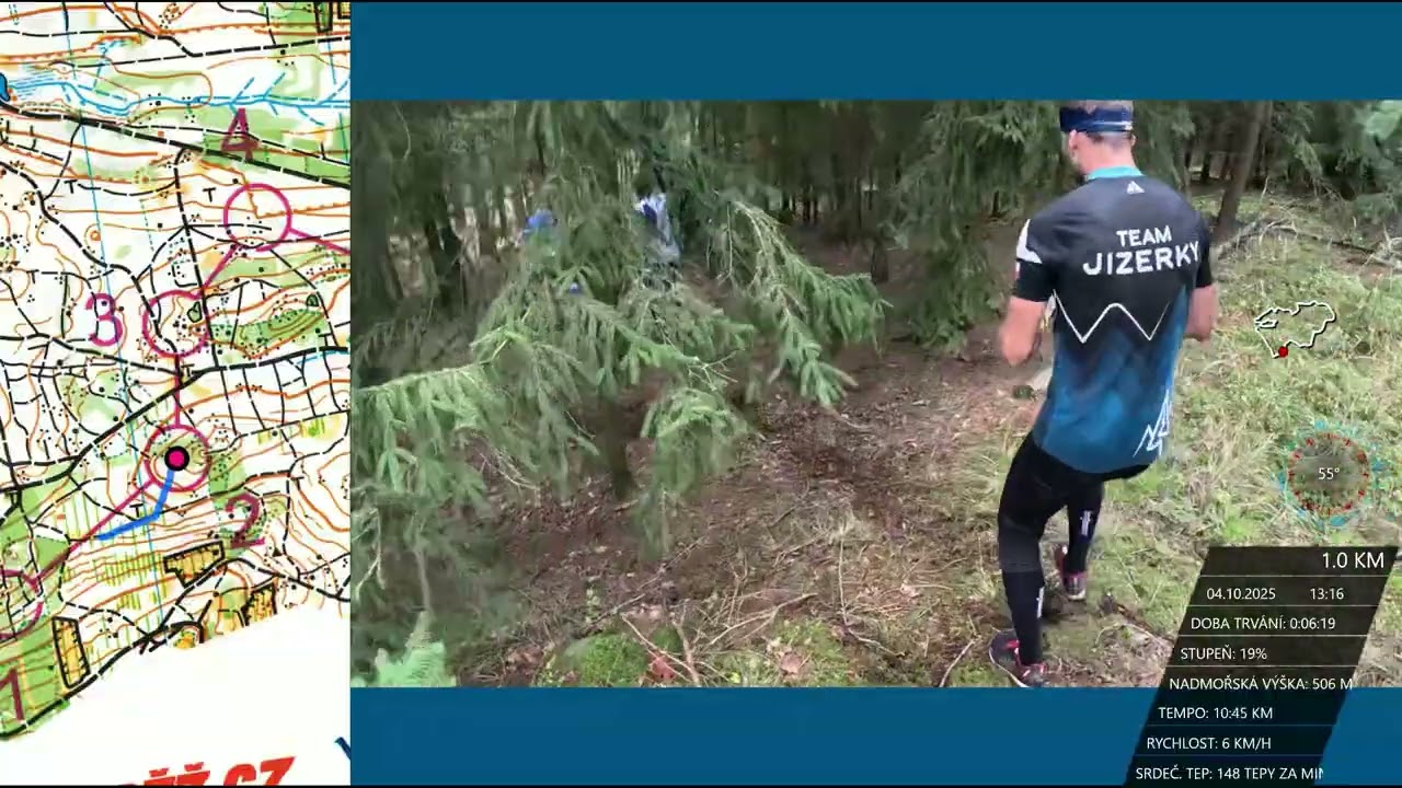 MČR a veteraniáda štafet, Výšice, H135, 2025-10-04 | Headcam orienteering