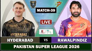LIVE PSL: HYDERABAD KINGSMEN vs RAWALPINDIZ 39th MATCH LIVE SCORES | RWP vs HK LIVE COMMENTARY RWP