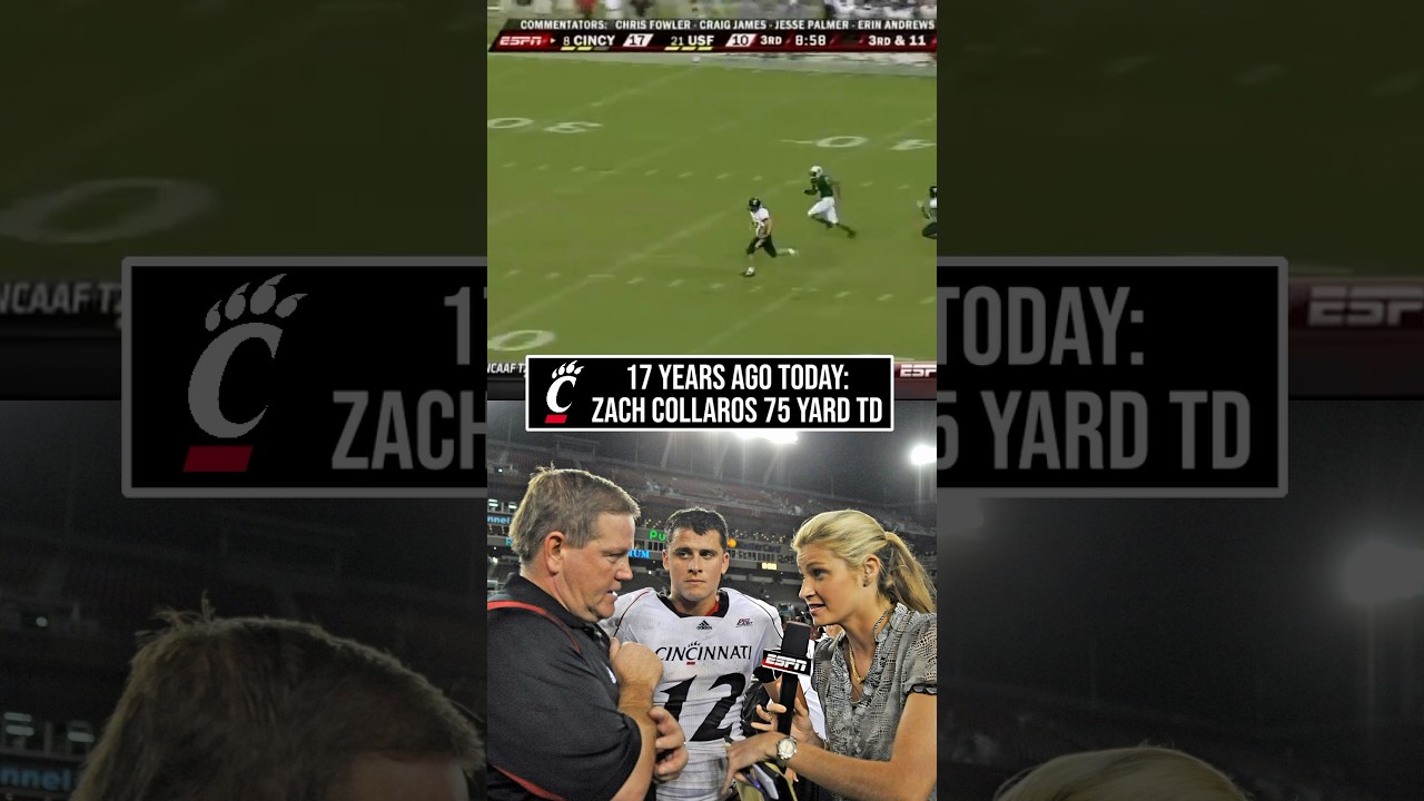 17 Years Ago Today: Zach Collaros’ 75-Yard TD Run vs. USF (2009) #Bearcats