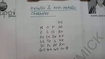 Metallic & Nonmetallic character,P-block element,Part:16,Mr.Pappu Bhowmick