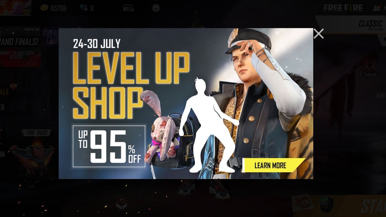 FREE FIRE NEW LEVEL UP SHOP EVENT FULL DETAILS UP TO 95% OFF