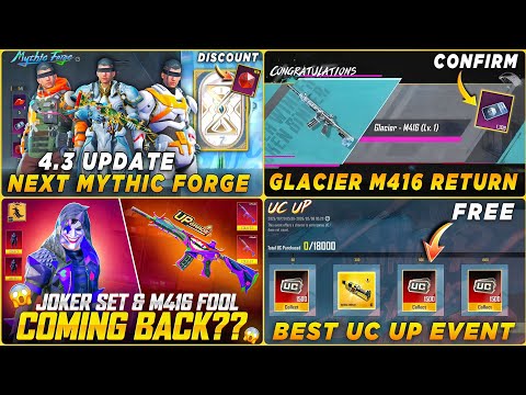 PUBG Mobile: Mythic Forge 4.3 Rewards, M416 Glacier & Fool Skin Release Date, Next UC Event Info
