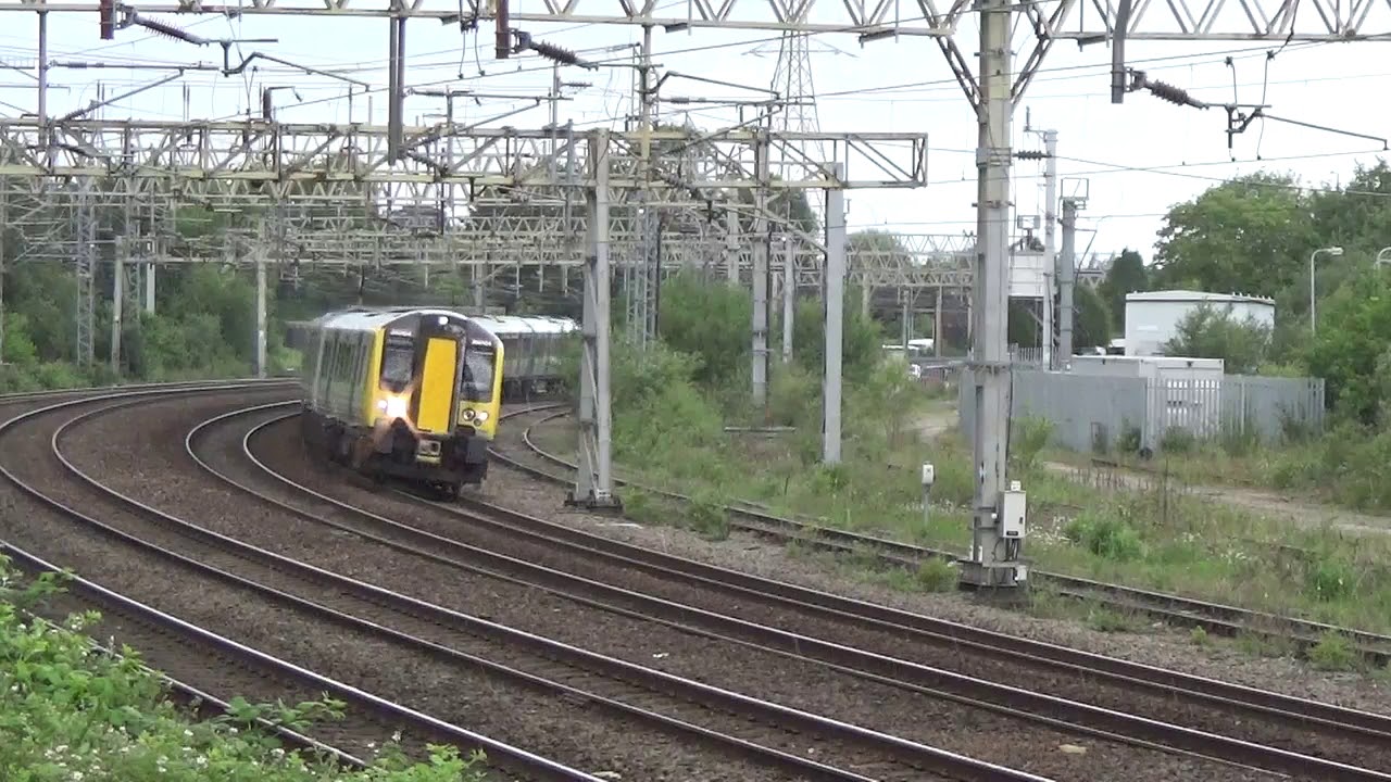 Stafford Railway Station, Queensville Curve 350104/350377 LNWR pass on